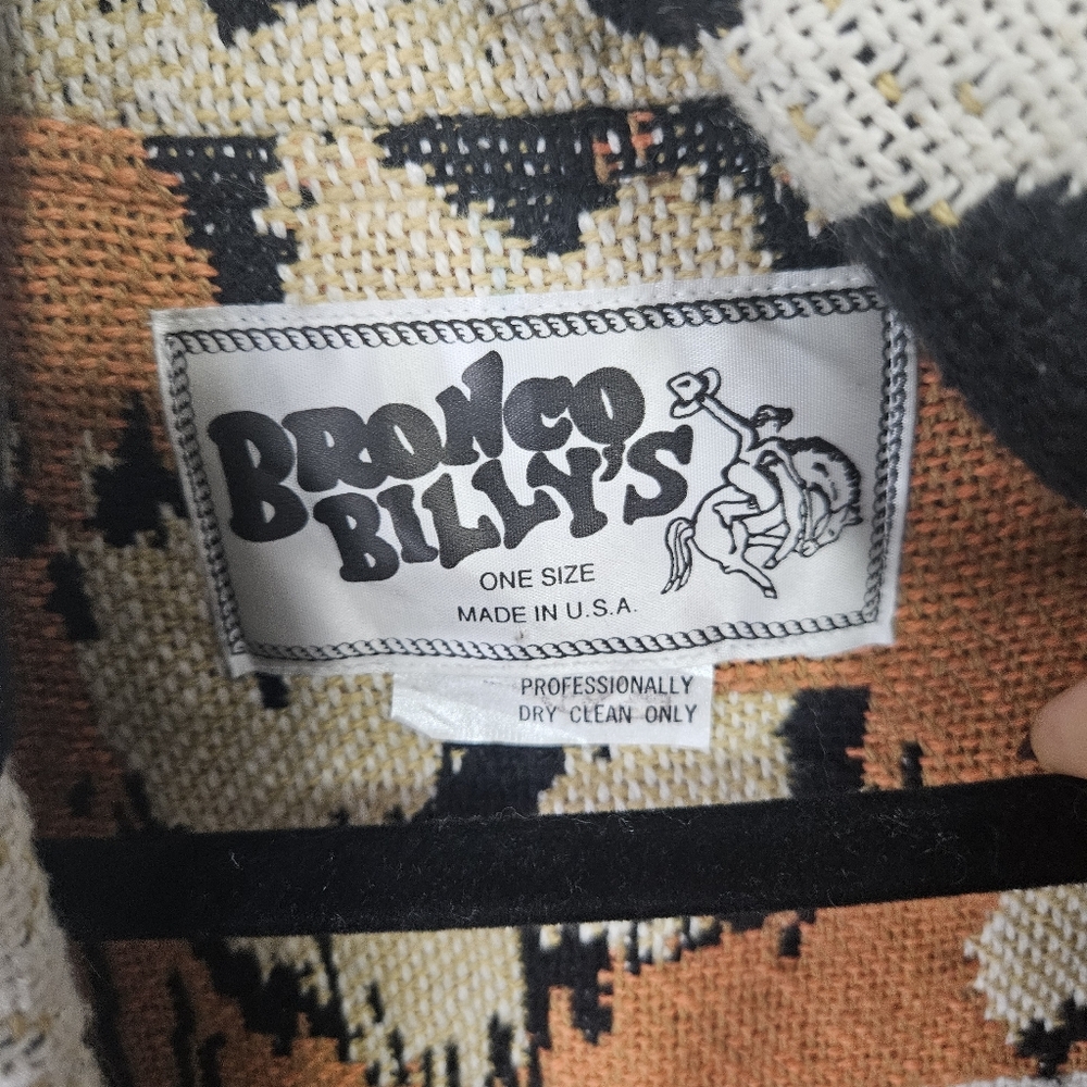 VTG Bronco Billy's Tapestry Fringe Vest Animal Print Pattern Play Safari Western - Picture 5 of 9